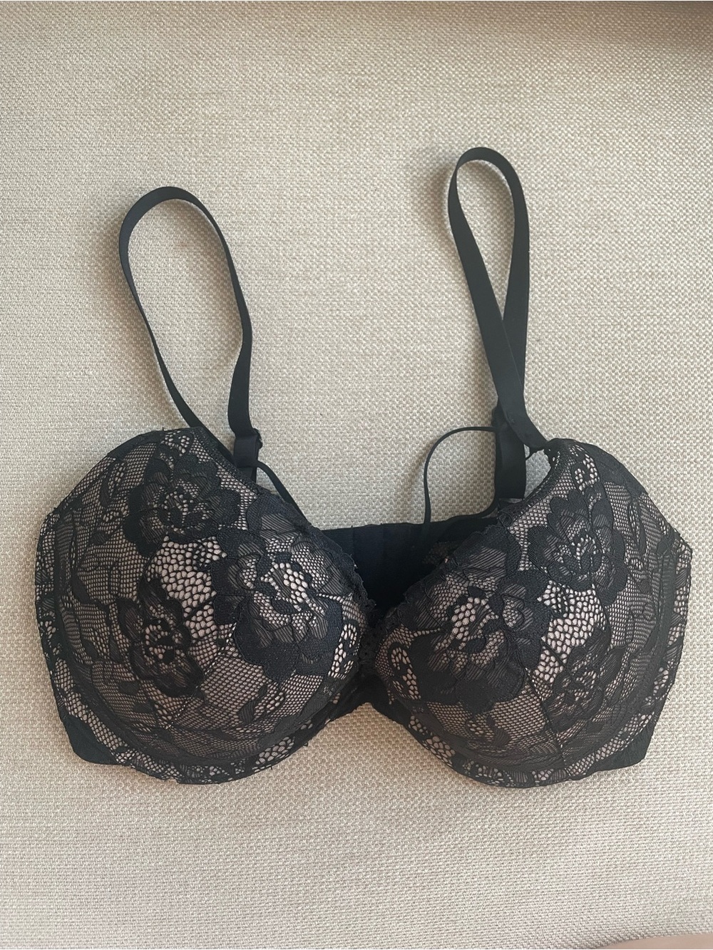 Black Lace Underwire Push-Up Bra - Women Intimates